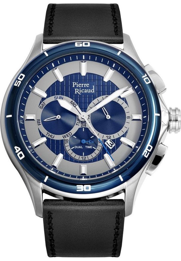 Zegarek Pierre Ricaud Zegarek męski Pierre Ricaud P97260.T215QF czarny. Kolor: czarny