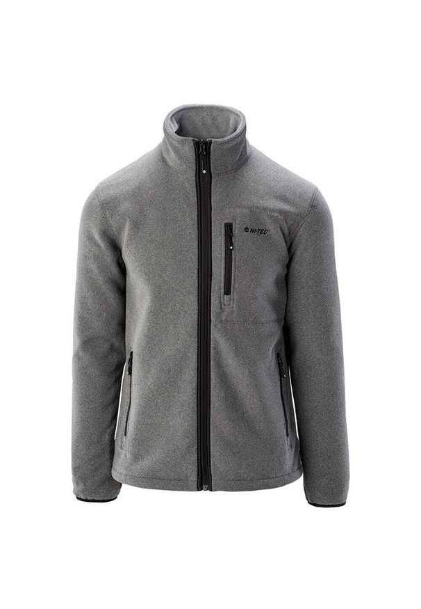 Hi-tec - Bluza Polarowa Męska Logo Polaris. Kolor: szary. Materiał: polar. Sezon: zima. Sport: turystyka piesza