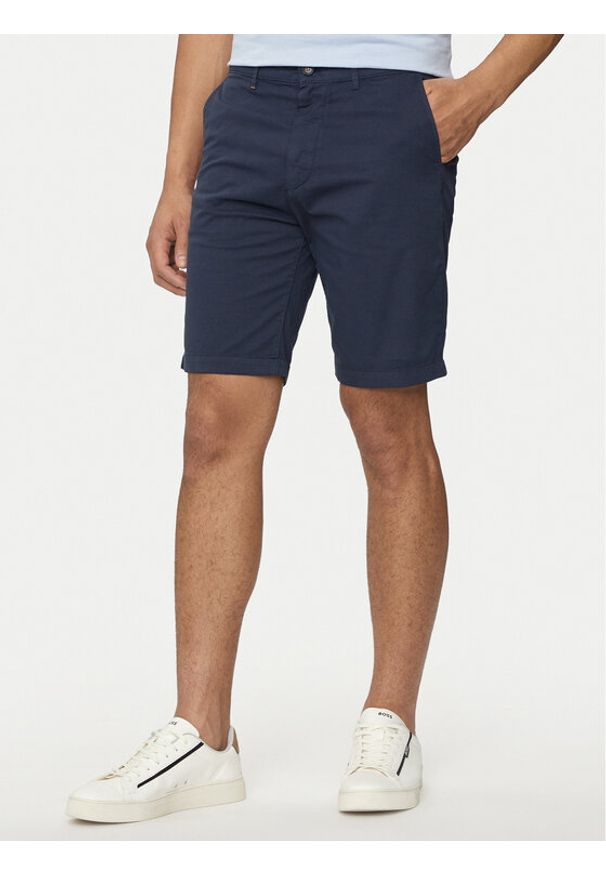 BOSS - Boss Szorty materiałowe Chino-Slim-Shorts 50513035 Granatowy Slim Fit. Kolor: niebieski. Materiał: bawełna