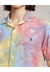 Ralph Lauren - RALPH LAUREN - Kolorowa koszula z krótkim rękawem Tie-Dye. Typ kołnierza: polo. Kolor: niebieski. Materiał: bawełna. Długość rękawa: krótki rękaw. Długość: krótkie. Wzór: kolorowy. Styl: klasyczny #6