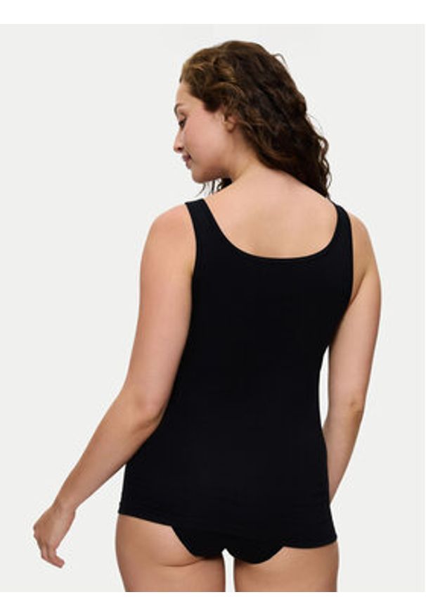 Triumph Top Feel Of Cotton 10224975 Czarny Slim Fit. Kolor: czarny. Materiał: bawełna