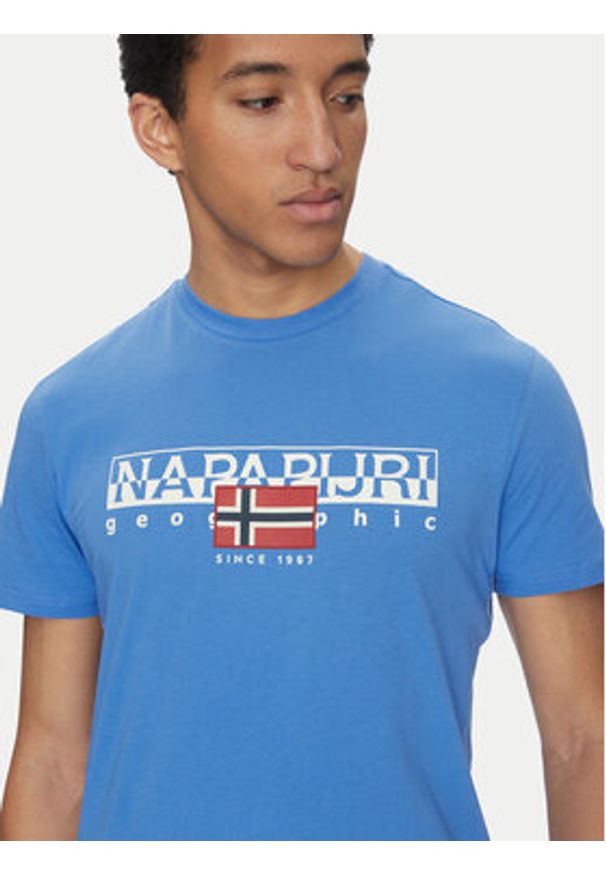 Napapijri T-Shirt S-Aylmer NP0A4HTO Niebieski Regular Fit. Kolor: niebieski. Materiał: bawełna