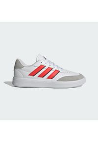 Adidas - Buty Courtblock. Okazja: na co dzień. Kolor: czerwony, biały, szary, wielokolorowy. Sport: turystyka piesza