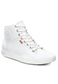 ecco - Buty do chodzenia damskie Ecco Soft 7 Ladies. Wysokość cholewki: za kostkę. Kolor: biały. Materiał: skóra. Szerokość cholewki: normalna. Sport: turystyka piesza