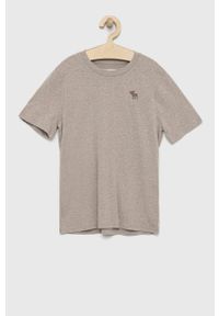 Abercrombie & Fitch t-shirt dziecięcy kolor beżowy. Okazja: na co dzień. Kolor: beżowy. Styl: casual #1