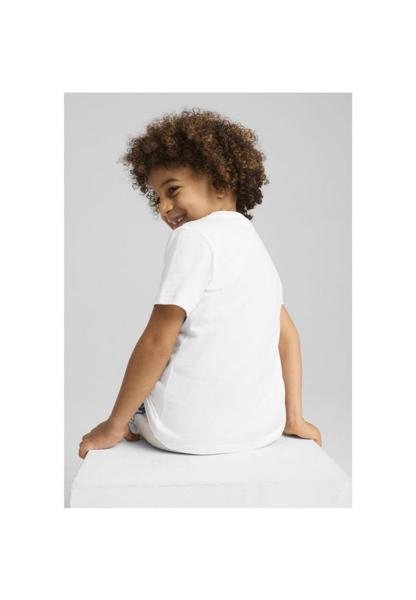 Puma - Dziecięca koszulka PUMA × HOT WHEELS™ z grafiką PUMA White. Kolor: biały. Wzór: napisy, nadruk. Sport: joga i pilates