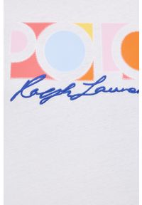 Polo Ralph Lauren t-shirt bawełniany 211856637001 kolor biały. Okazja: na co dzień. Typ kołnierza: polo. Kolor: biały. Materiał: bawełna. Długość rękawa: krótki rękaw. Długość: krótkie. Wzór: nadruk, haft. Styl: casual #4