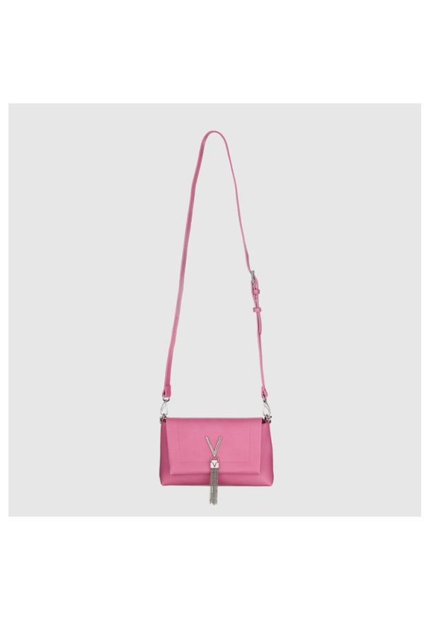 Valentino by Mario Valentino - VALENTINO Różowa torebka z ozdobnym V oceania re satchel. Kolor: różowy. Materiał: skórzane