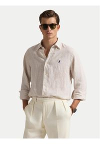 Polo Ralph Lauren Koszula 710B15594006 Beżowy Regular Fit. Typ kołnierza: polo. Kolor: beżowy. Materiał: len #1