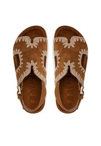 Mou Sandały Low bio sandal MU.SW631006A Brązowy. Kolor: brązowy. Materiał: zamsz, skóra #5