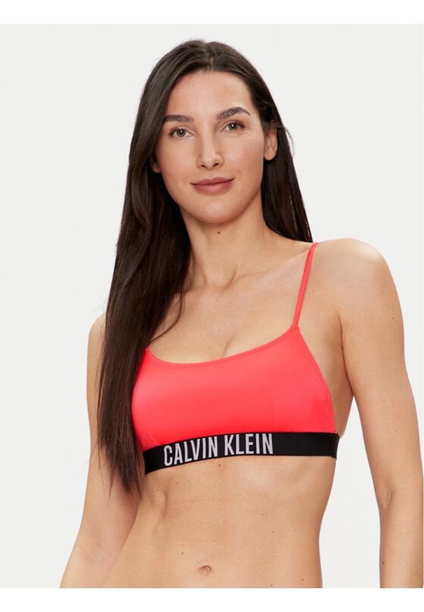 Calvin Klein Swimwear Góra od bikini KW0KW02507 Czerwony. Kolor: czerwony. Materiał: syntetyk