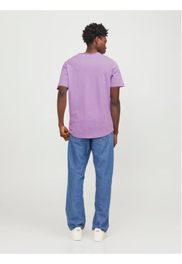 Jack & Jones - Jack&Jones T-Shirt Basher 12182498 Fioletowy Regular Fit. Kolor: fioletowy. Materiał: bawełna