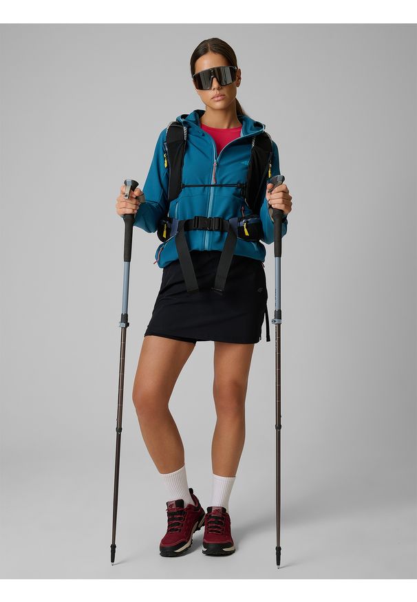 4f - 4F Spódnica trekkingowa szybkoschnąca damska - czarna XS. Kolor: czarny. Materiał: tkanina, włókno, materiał. Sezon: lato