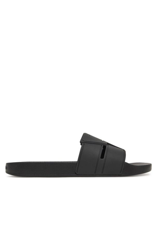 Calvin Klein Klapki Pool Slide Double T HM0HM01752 Czarny. Kolor: czarny