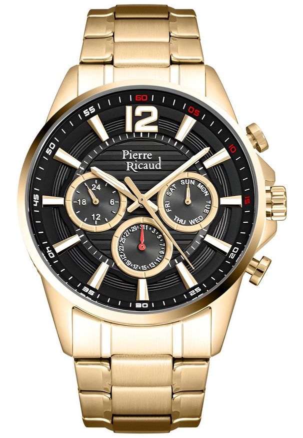 Zegarek męski Pierre Ricaud P97040.1156QF złoty. Kolor: złoty