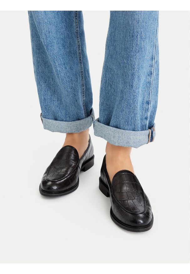 MEXX Loafersy EO-WI44-ANTLER-01 Brązowy ciemny. Kolor: brązowy. Materiał: skóra