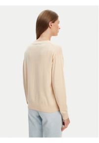 Guess Jeans Sweter 168521 Beżowy Classic Fit. Kolor: beżowy. Materiał: syntetyk #5