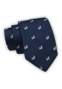 Krawat Alties (7 cm) - Znaki Zodiaku: KOZIOROŻEC. Kolor: niebieski. Materiał: tkanina. Styl: elegancki, wizytowy #1