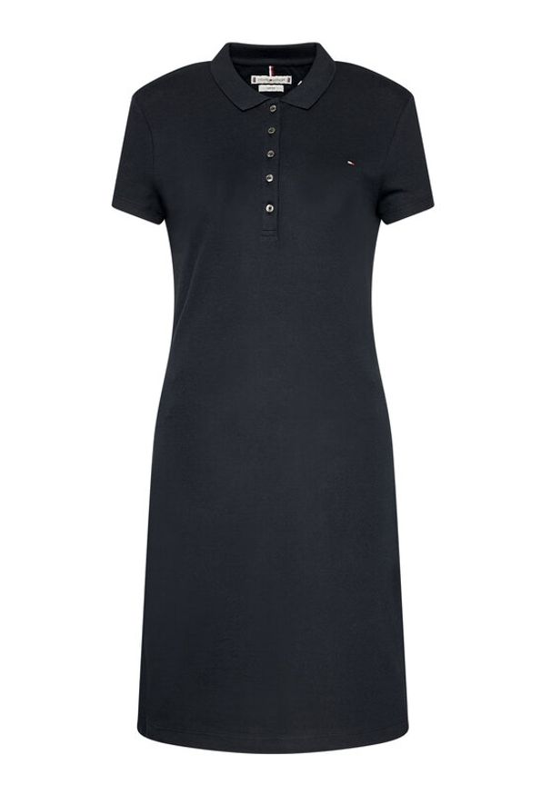 TOMMY HILFIGER - Tommy Hilfiger Sukienka codzienna Heritage WW0WW24973 Granatowy Slim Fit. Okazja: na co dzień. Kolor: niebieski. Materiał: bawełna. Typ sukienki: proste. Styl: casual