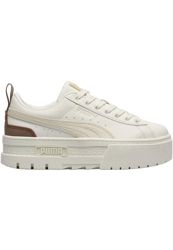 Buty sportowe damskie Puma Mayze. Kolor: beżowy. Materiał: skóra, materiał