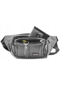 Męska Saszetka na Biodro (Nerka) - Pako Jeans - Szara. Kolor: szary. Materiał: poliester #6