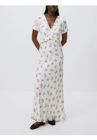Reserved - Wzorzysta sukienka z wiskozy - wielobarwny. Materiał: wiskoza. Typ sukienki: proste #1
