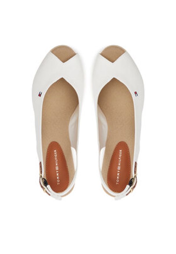 TOMMY HILFIGER - Tommy Hilfiger Espadryle Flag Mid Wedge Espad Slingback FW0FW08595 Biały. Kolor: biały. Materiał: materiał