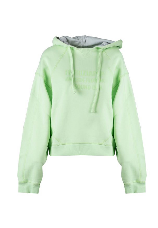 Patrizia Pepe Bluza | 8M1502/J096 | Kobieta | Zielony. Okazja: na co dzień. Typ kołnierza: kaptur. Kolor: zielony. Materiał: bawełna. Wzór: nadruk. Styl: casual