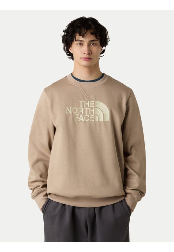 The North Face Bluza Drew Peak NF0A89EK Beżowy Regular Fit. Kolor: beżowy. Materiał: bawełna