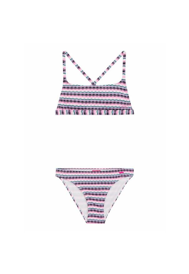 Dziewczęcy dwuczęściowy kostium kąpielowy Protest Prtmae. Kolor: wielokolorowy, niebieski, różowy