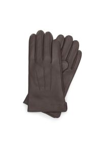 Wittchen - Męskie rękawiczki skórzane z przeszyciami brązowe. Kolor: brązowy. Materiał: skóra. Wzór: aplikacja. Sezon: jesień, zima. Styl: klasyczny, elegancki, sportowy #1