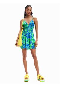 Desigual Sukienka letnia Milos 23SWMW14 Zielony Regular Fit. Kolor: zielony. Materiał: wiskoza. Sezon: lato #5