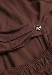 Born2be - Brązowy Wiskozowy Komplet Asymetryczna Koszula i Spodnie z Kieszeniami Moneia. Kolor: brązowy. Materiał: wiskoza #4