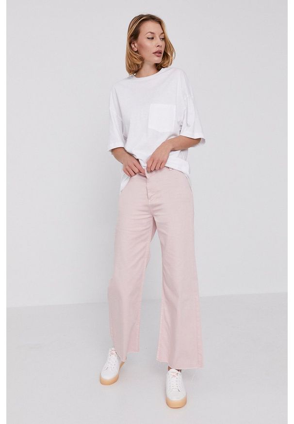 Answear Lab Jeansy damskie kolor różowy high waist. Stan: podwyższony. Kolor: różowy. Styl: wakacyjny