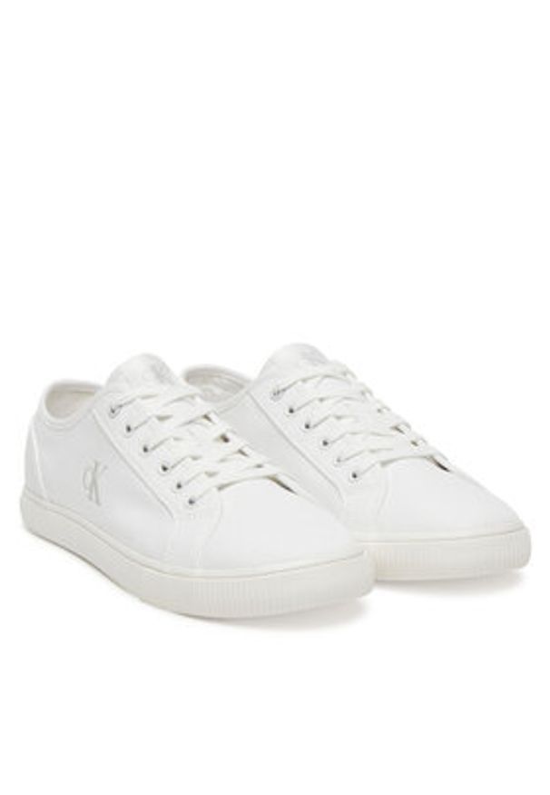 Calvin Klein Jeans Tenisówki Ess Vulc Low Mg Canvas YM0YM01209 Biały. Kolor: biały. Materiał: materiał