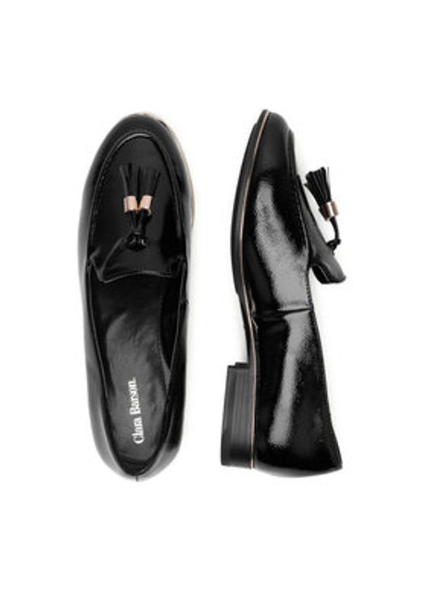 Clara Barson Loafersy CD24055-1 Czarny. Kolor: czarny. Materiał: materiał