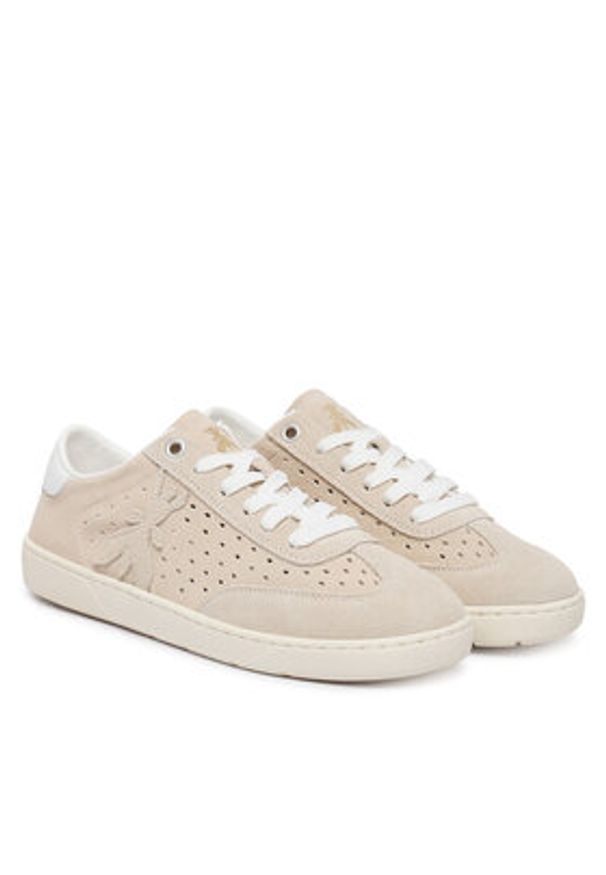Patrizia Pepe Sneakersy PPJ362.02 Beżowy. Kolor: beżowy. Materiał: skóra, zamsz