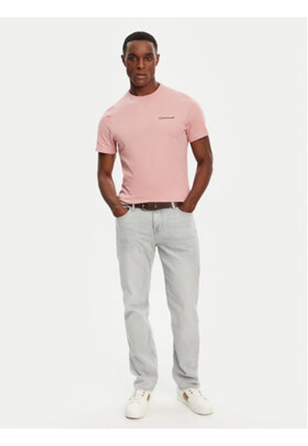 Guess Jeans T-Shirt M4YI55 K8HM0 Różowy Regular Fit. Kolor: różowy. Materiał: bawełna