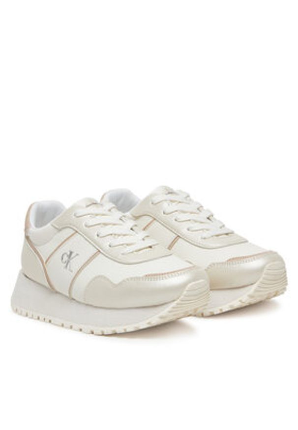 Calvin Klein Jeans Sneakersy V3A9-82034-1355A S Écru. Materiał: skóra
