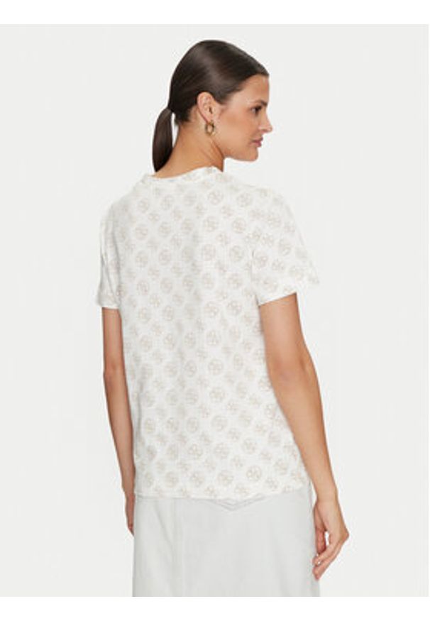 Guess T-Shirt Noemie V4YI04 I3Z14 Biały Regular Fit. Kolor: biały. Materiał: bawełna