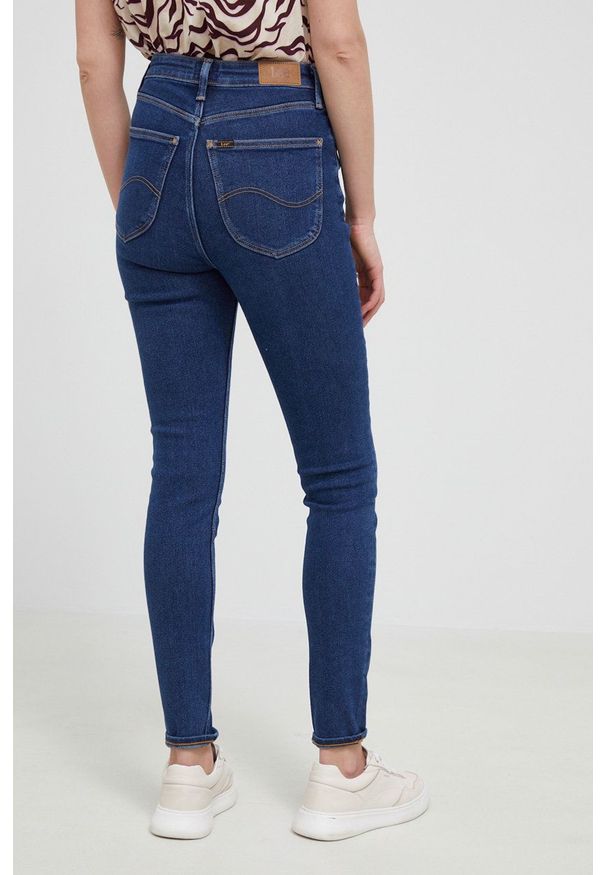 Lee jeansy damskie high waist. Stan: podwyższony. Kolor: niebieski