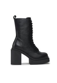 Bronx Botki Ankle boots 34290-U Czarny. Kolor: czarny. Materiał: skóra