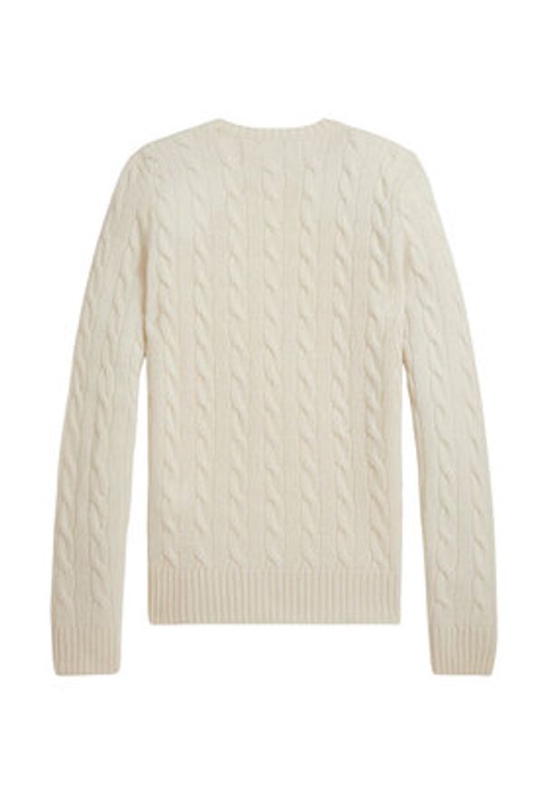 Polo Ralph Lauren Sweter 211971865001 Biały Slim Fit. Typ kołnierza: polo. Kolor: biały. Materiał: wełna