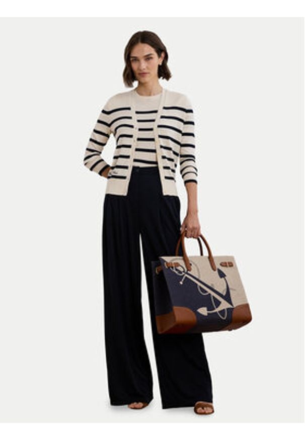 Lauren Ralph Lauren - LAUREN RALPH LAUREN Kardigan 200957476002 Biały. Kolor: biały. Materiał: bawełna