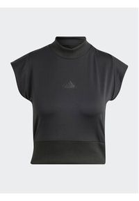 Adidas - adidas T-Shirt HZ2869 Czarny Slim Fit. Kolor: czarny. Materiał: syntetyk
