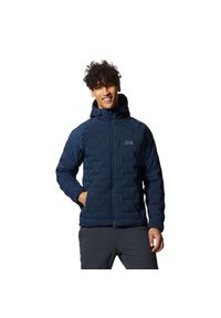 MOUNTAIN HARDWEAR - Kurtka z kapturem Mountain Hardwear Stretchdown. Typ kołnierza: kaptur. Kolor: niebieski. Materiał: tkanina, puch. Sport: turystyka piesza #1