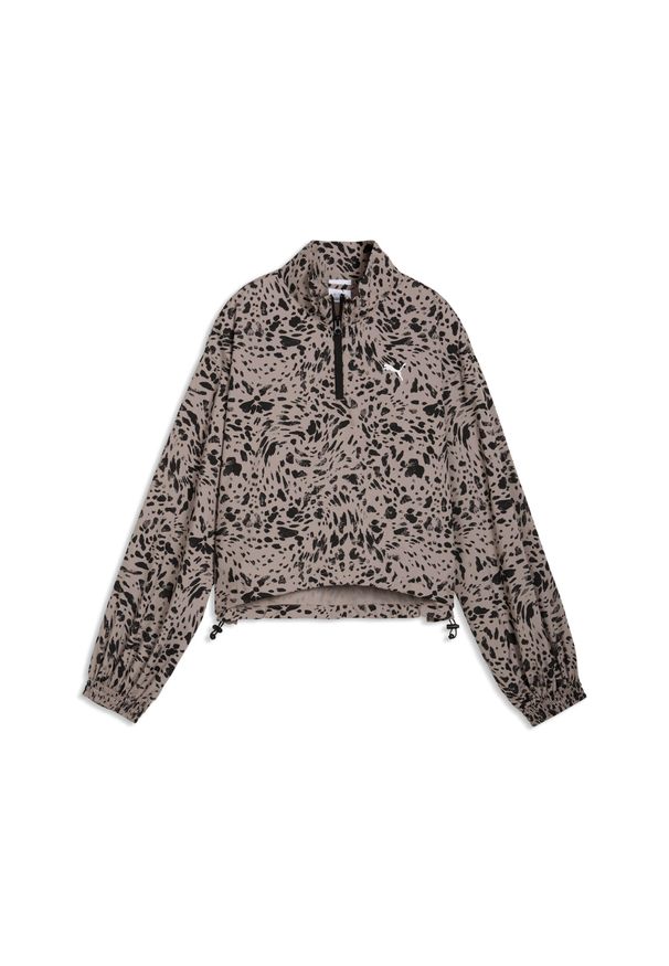 Puma - Damska luźna kurtka Essentials z zamkiem 1/2 PUMA. Kolor: beżowy. Sport: bieganie