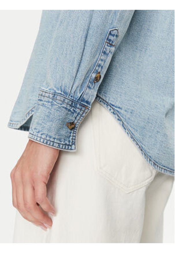 Guess Jeans Koszula jeansowa W5RH37 D5M83 Niebieski Regular Fit. Kolor: niebieski. Materiał: bawełna