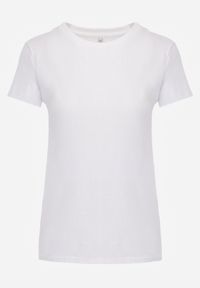 Born2be - Biały Basicowy T-shirt Acatine. Okazja: na co dzień. Kolor: biały. Materiał: dzianina. Styl: casual #6