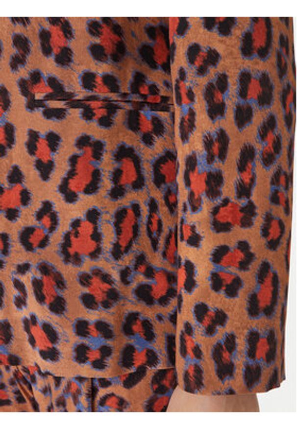 LOLA CASADEMUNT Marynarka MS2602005 Brązowy Straight Fit. Kolor: brązowy. Materiał: syntetyk